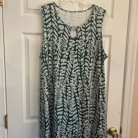 Women's Plus Size Allover Print Keyhole Elegant Summer Beach Tank Dress 20W -24W - Picture 8 of 11